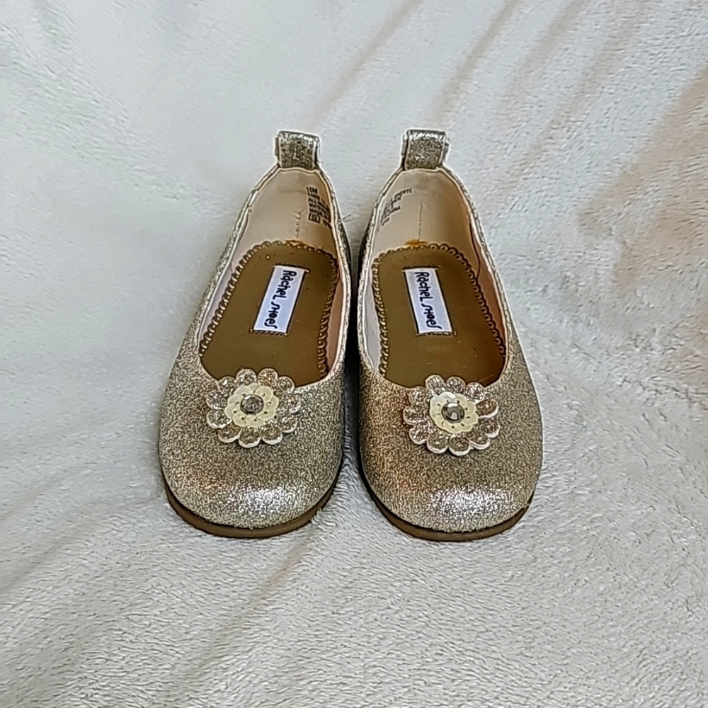 RACHEL SHOES | Toddler Girl's Glitter Gold Sparkle Formal Shoes
